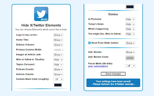 Hide X Twitter Elements – Bersihkan Timeline X Anda Sekarang - Screenshot 2