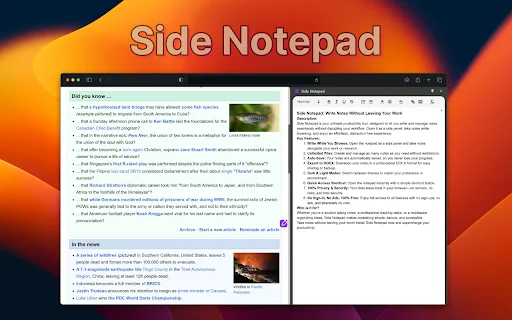 Side Notepad: Catatan Cepat di Browser – Unduh Gratis Terbaru - Screenshot 1