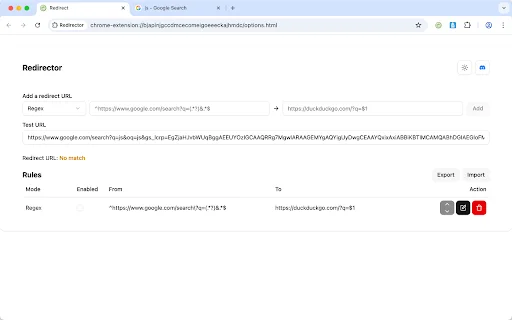 Redirector: Atur Pengalihan URL Otomatis di Chrome & Edge - Screenshot 1