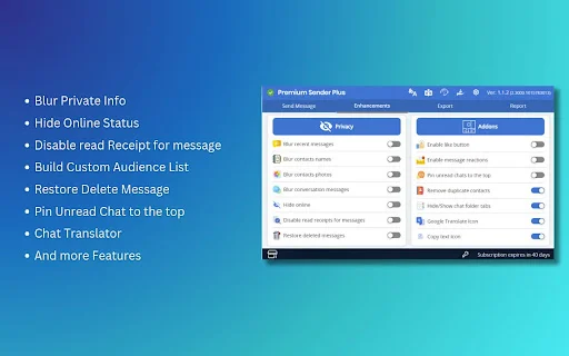 Premium Sender Plus: Kirim Pesan Kustom WhatsApp dengan Mudah - Screenshot 2