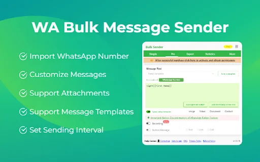WA Bulk Message Sender: Kirim Pesan WhatsApp Massal Otomatis - Screenshot 1