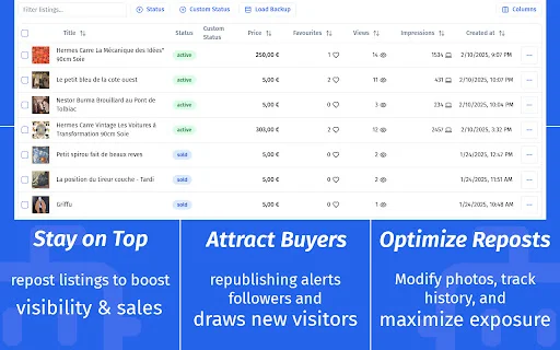 Dotb: Automasi Vinted Terbaik untuk Meningkatkan Penjualan Anda - Screenshot 1